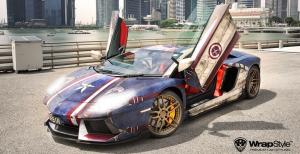 Lamborghini Aventador LP700-4 Captain America by WrapStyle 2016 года